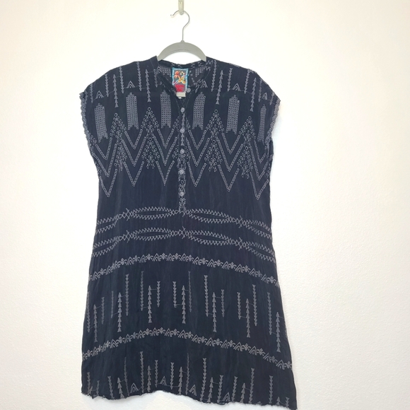 Johnny Was Dresses & Skirts - JOHNNY WAS Eyelet Embroidered Black Boho Dress